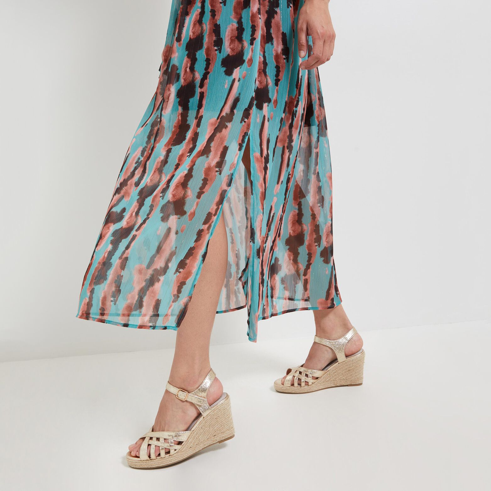 Robe longue imprimée femme