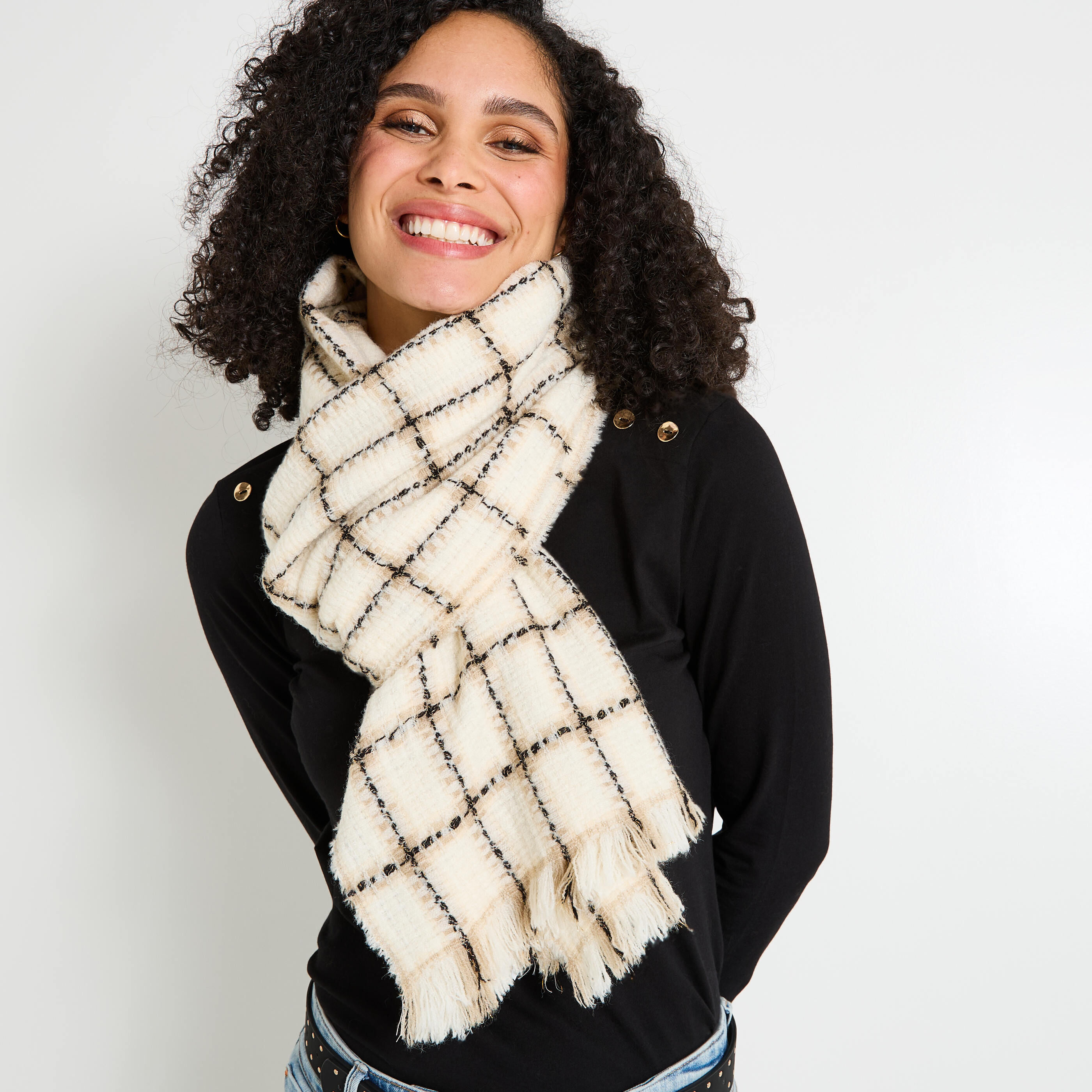 &Eacute;charpe &agrave; carreaux femme