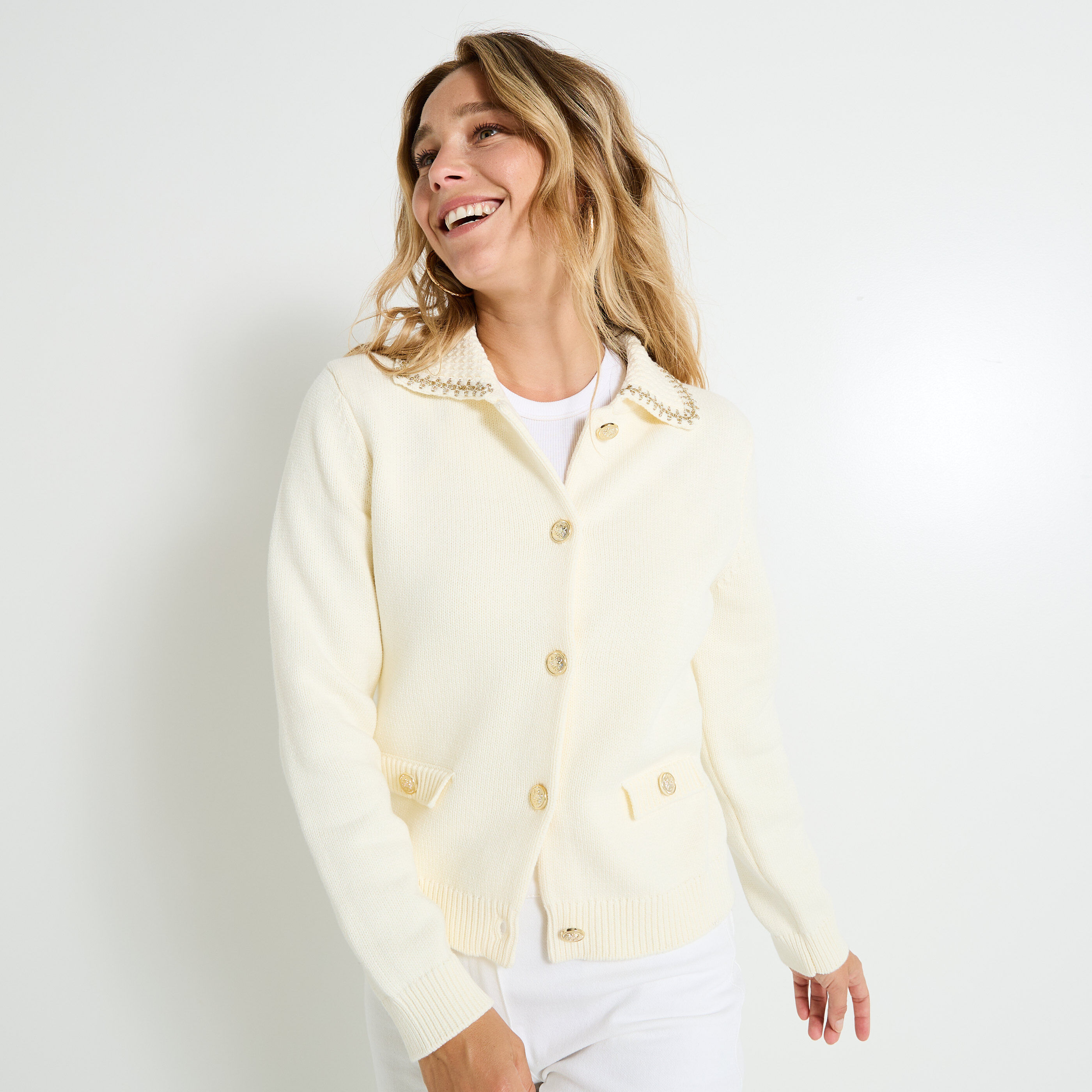 Gilet boutonn&eacute; femme
