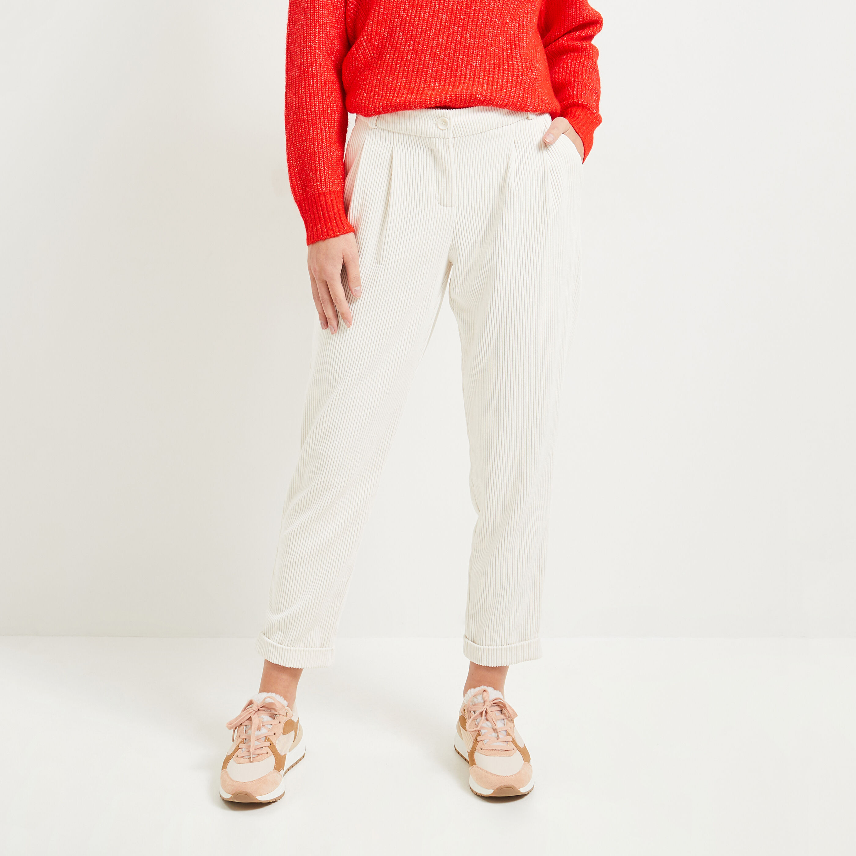 Pantalon velours hotsell blanc femme