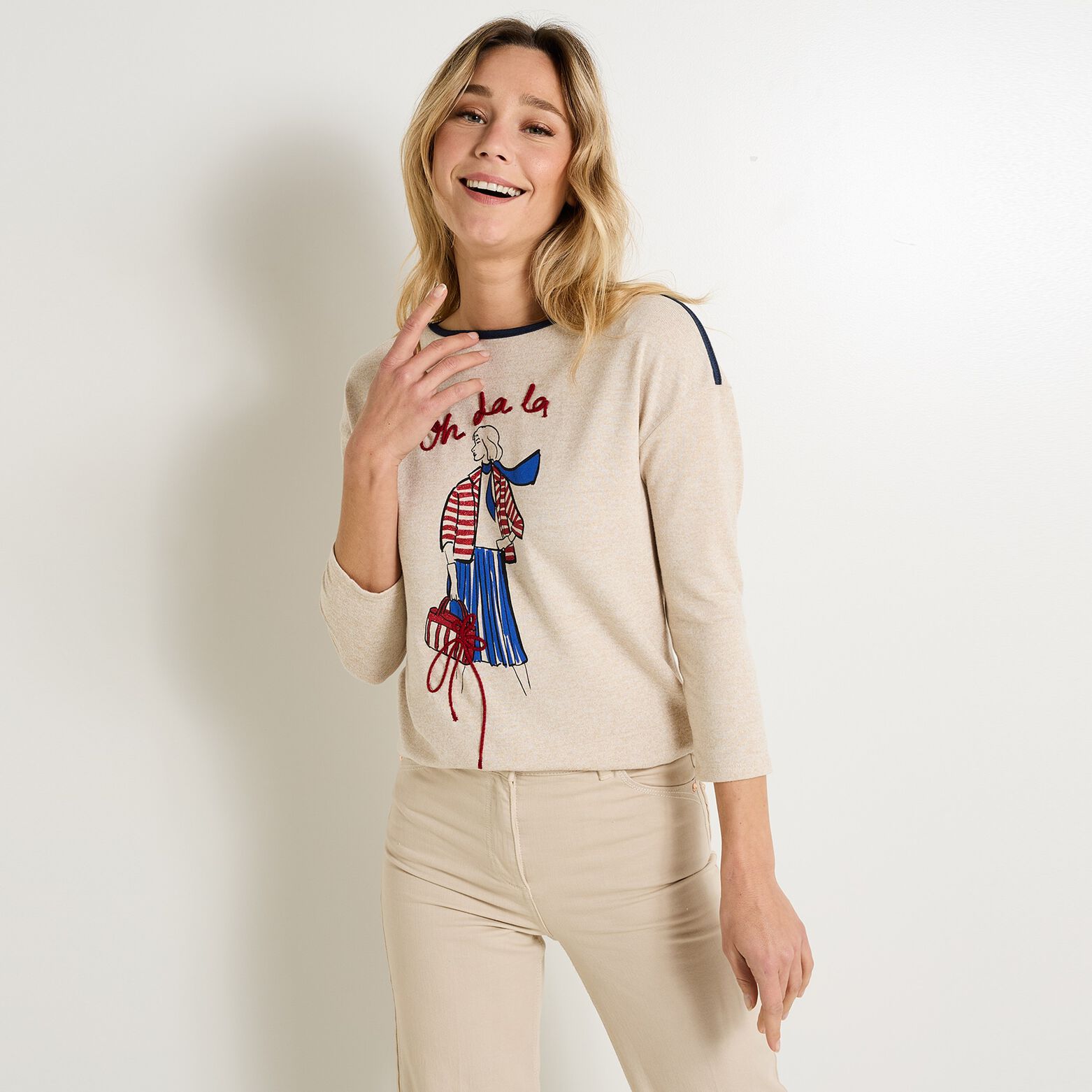 T-shirt col bateau femme
