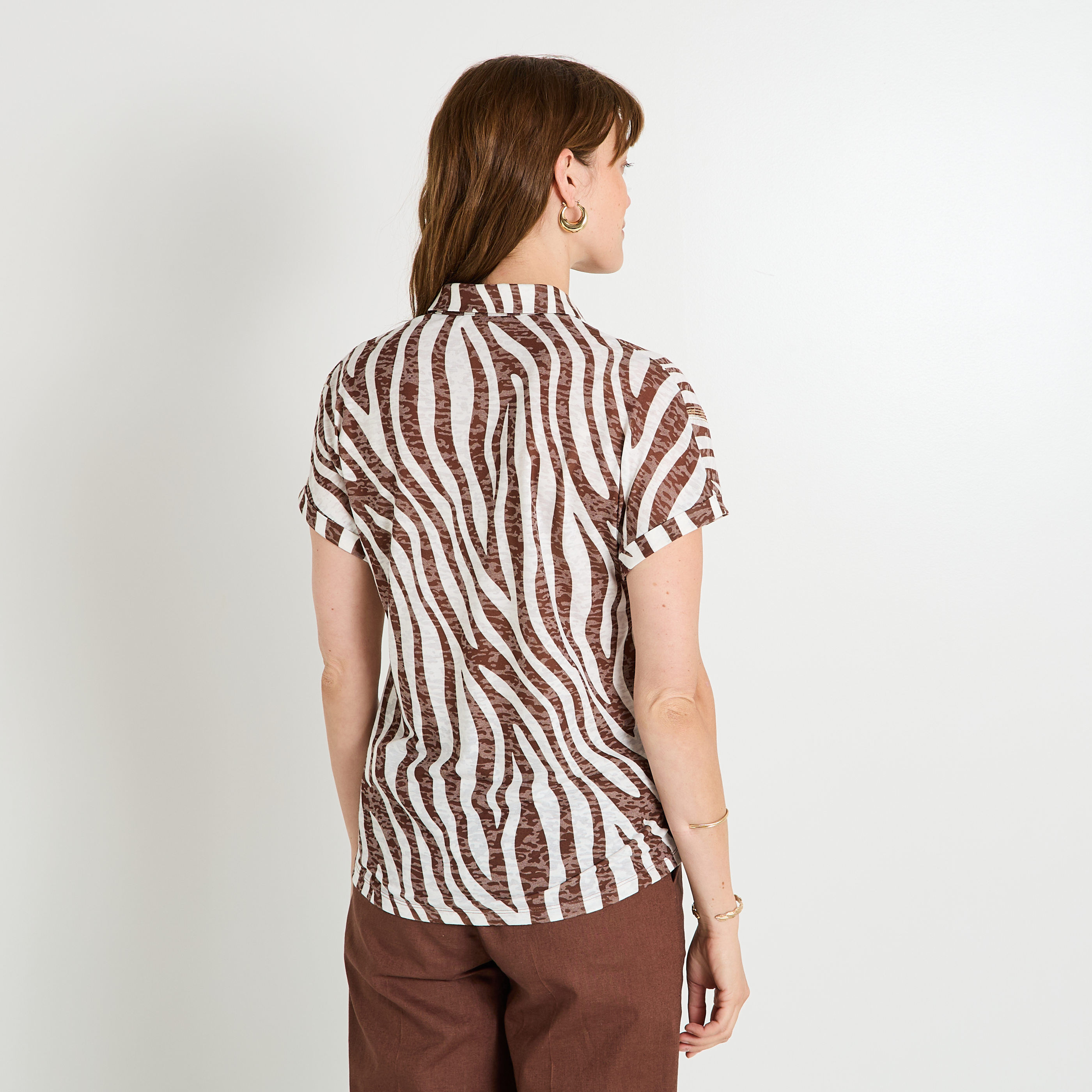 T-shirt imprim&eacute; z&eacute;br&eacute; femme