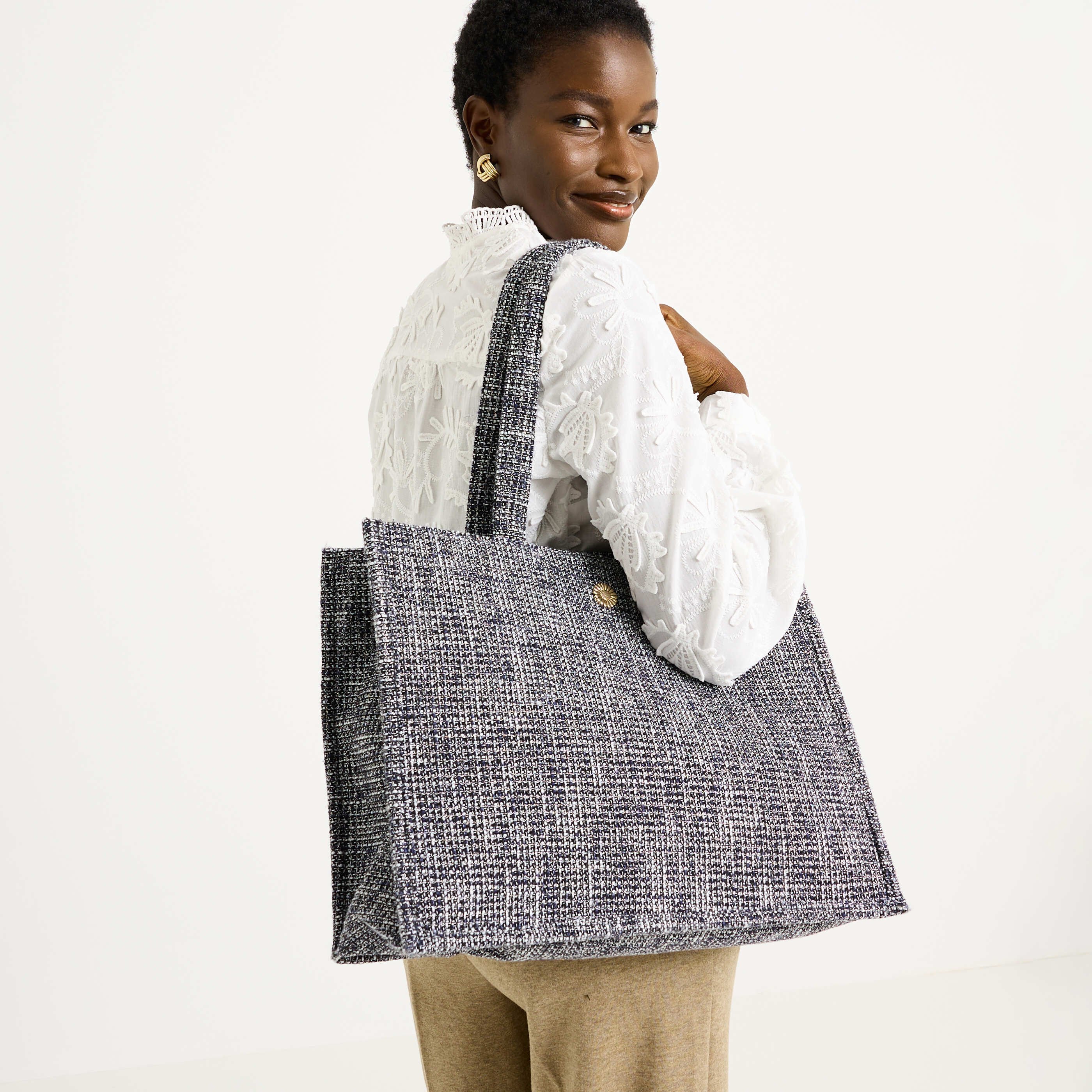 Grand sac cabas en tweed