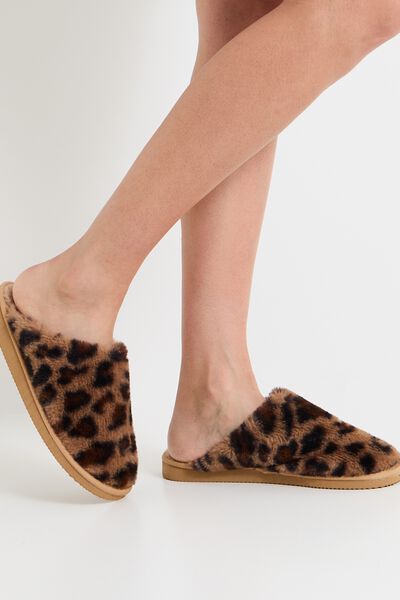 Chaussons léopard femme