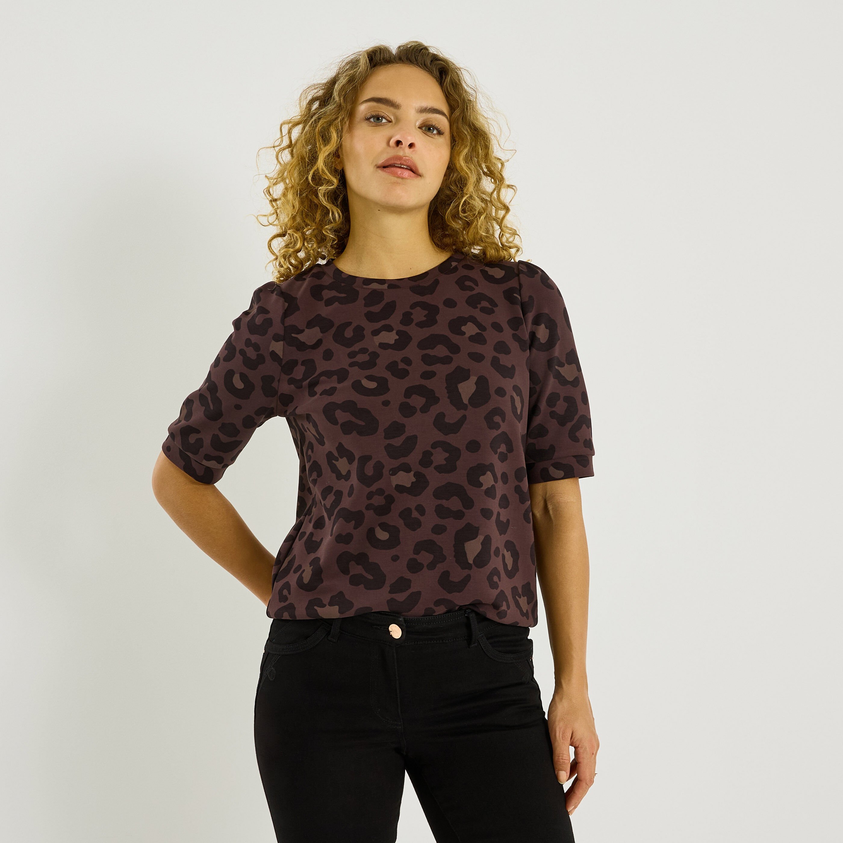 Sweat imprim&eacute; l&eacute;opard femme