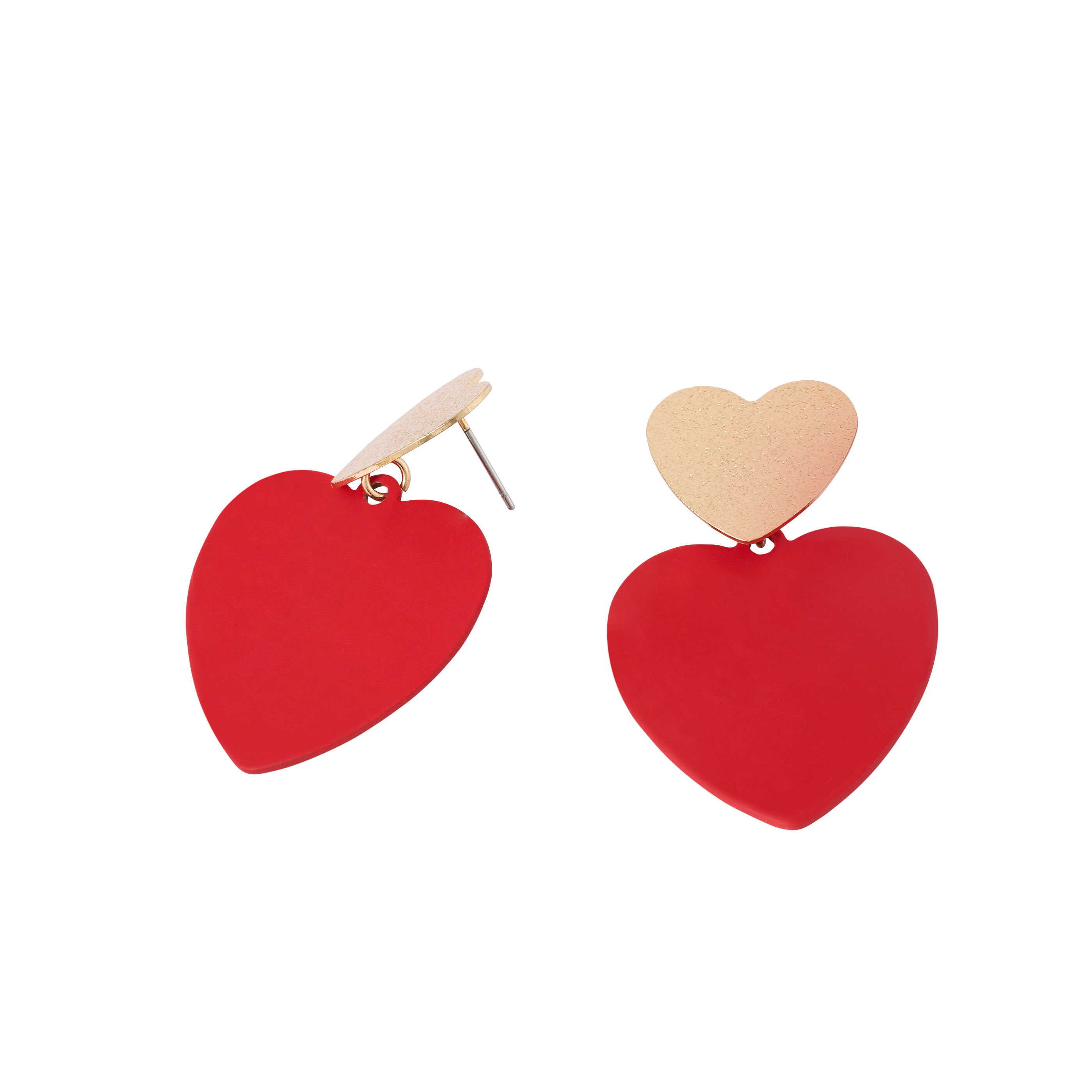 Boucles d'oreilles double c&oelig;ur femme