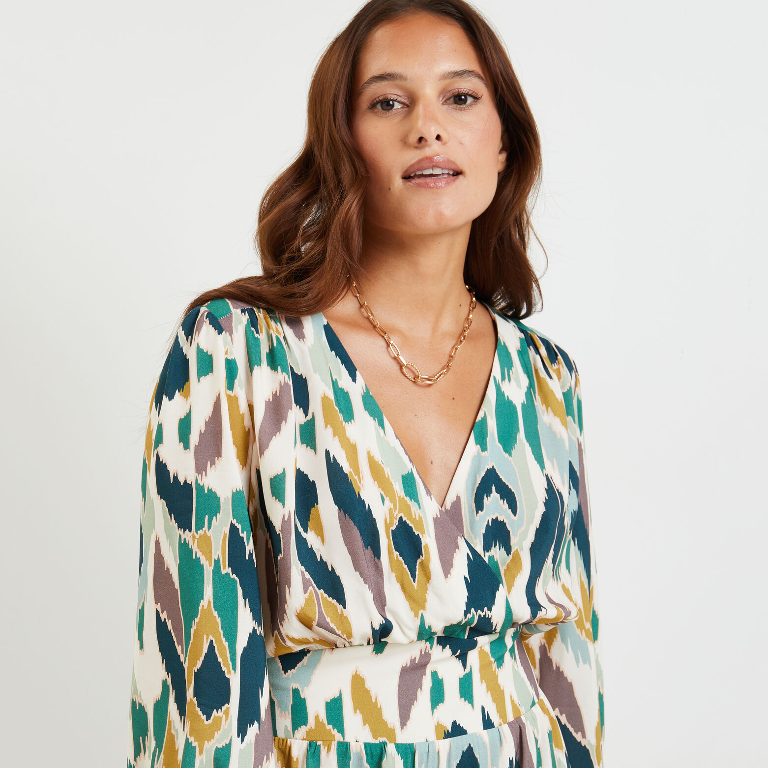 Robe mi-longue imprimée