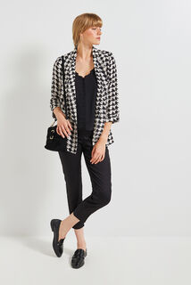Veste fluide pied de poule femme