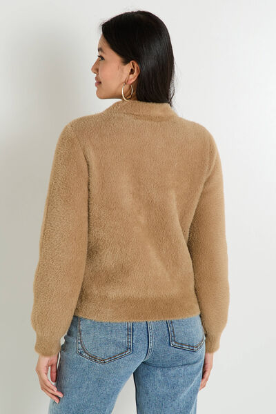 Bomber zippé fluffy femme