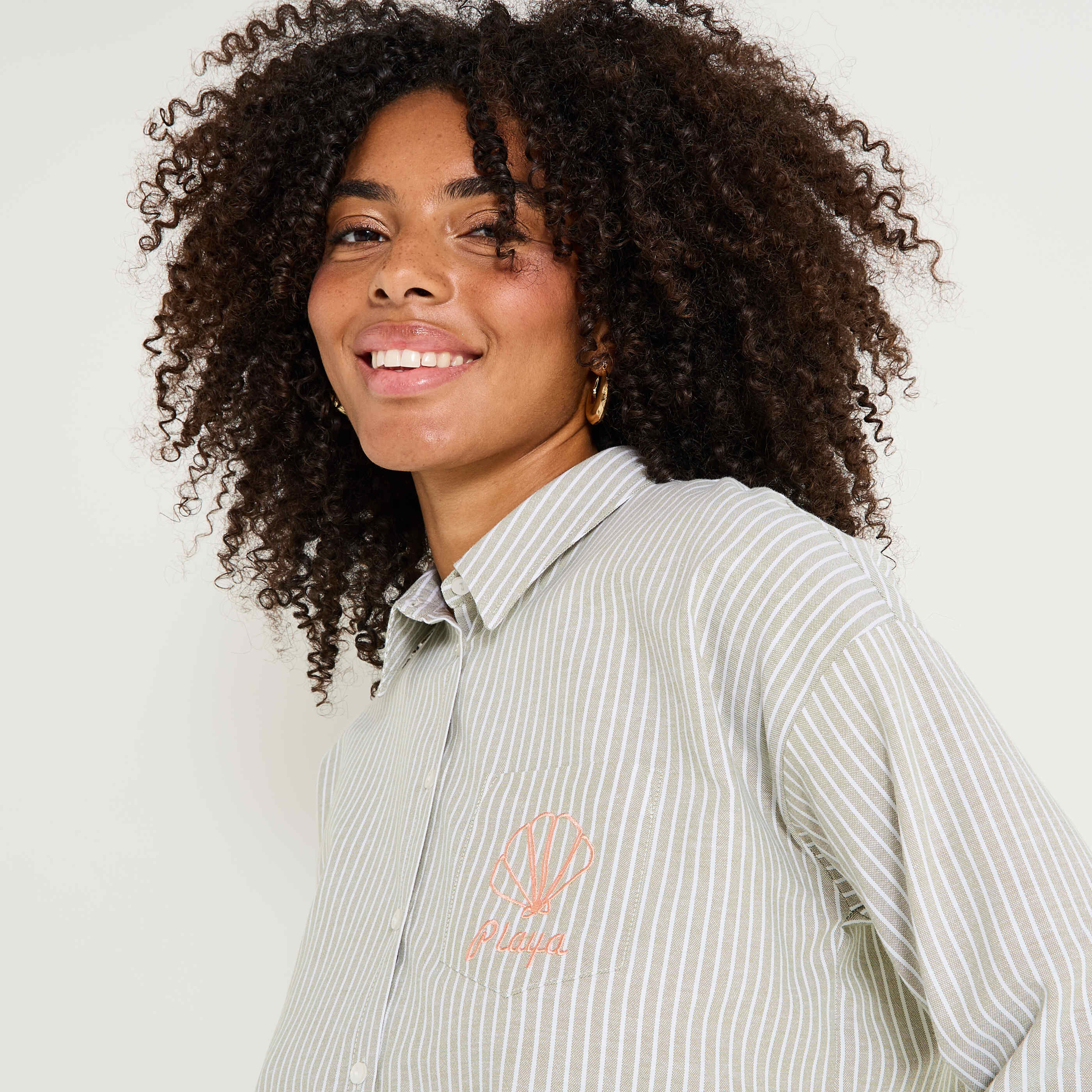 Chemise oversize ray&eacute;e femme
