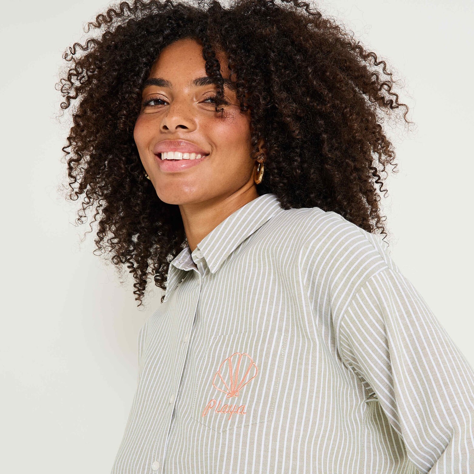 Chemise oversize rayée femme