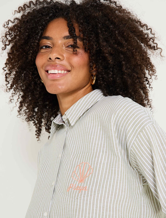 Chemise oversize rayée femme