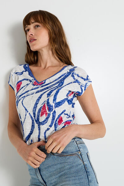T-shirt col V femme