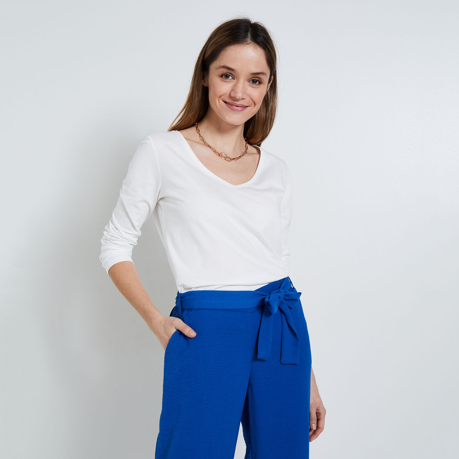 Tshirt col V femme