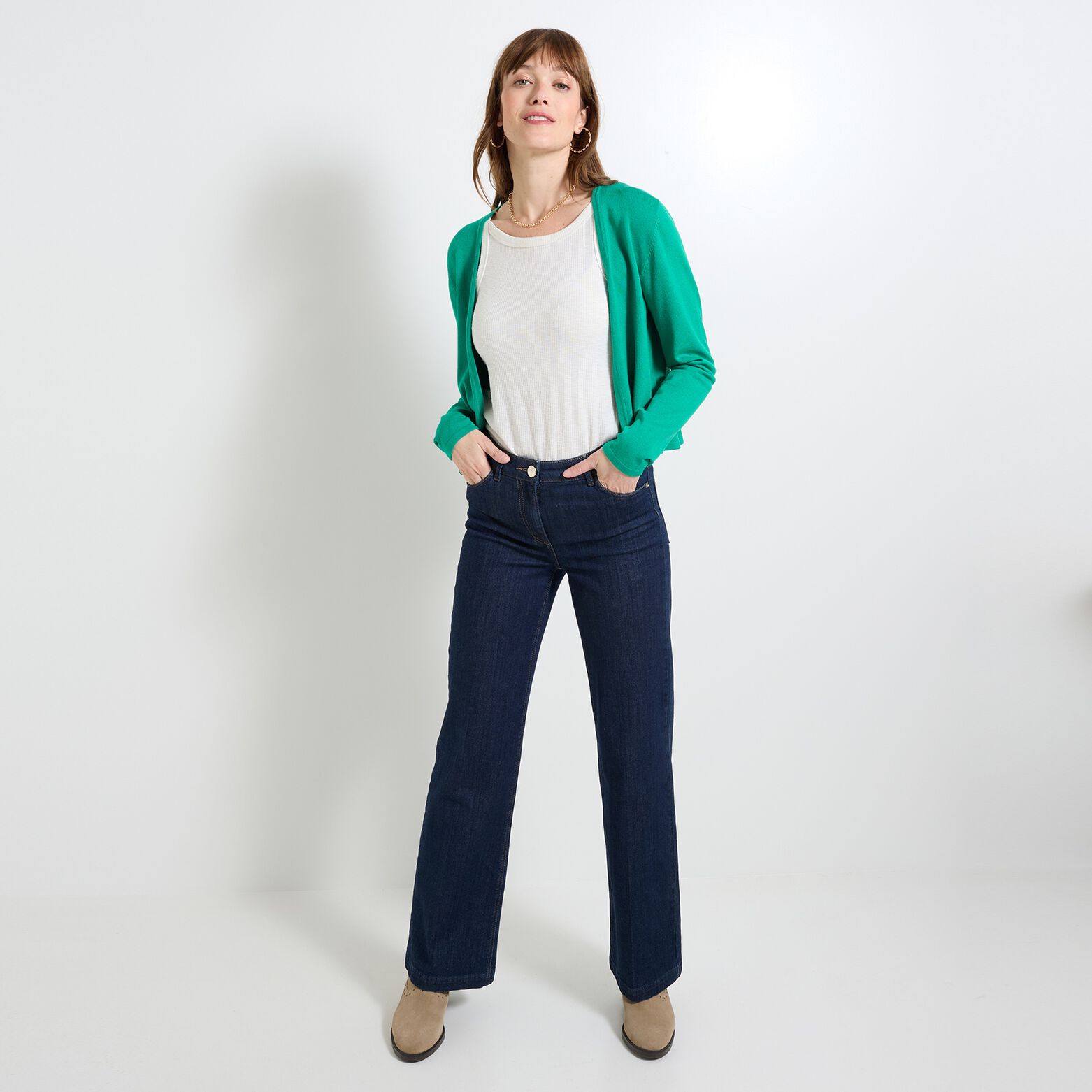 Gilet col V femme