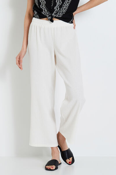 Pantalon creponné femme