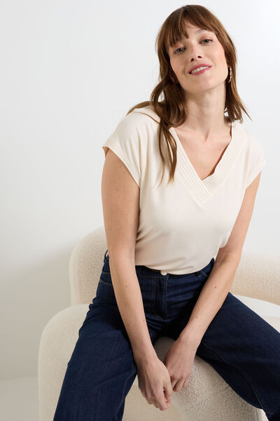 T-shirt col V femme