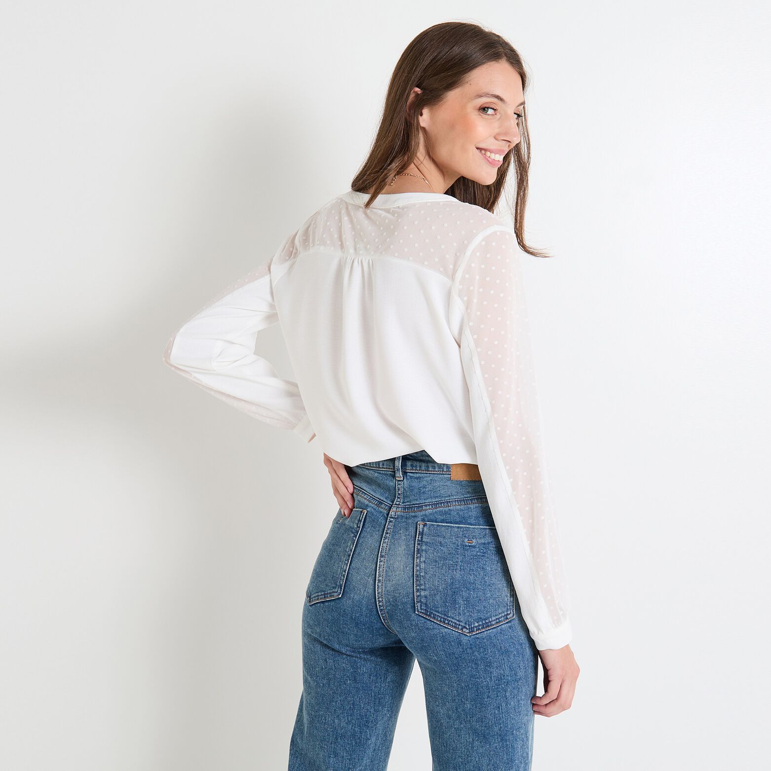 Blouse col V femme