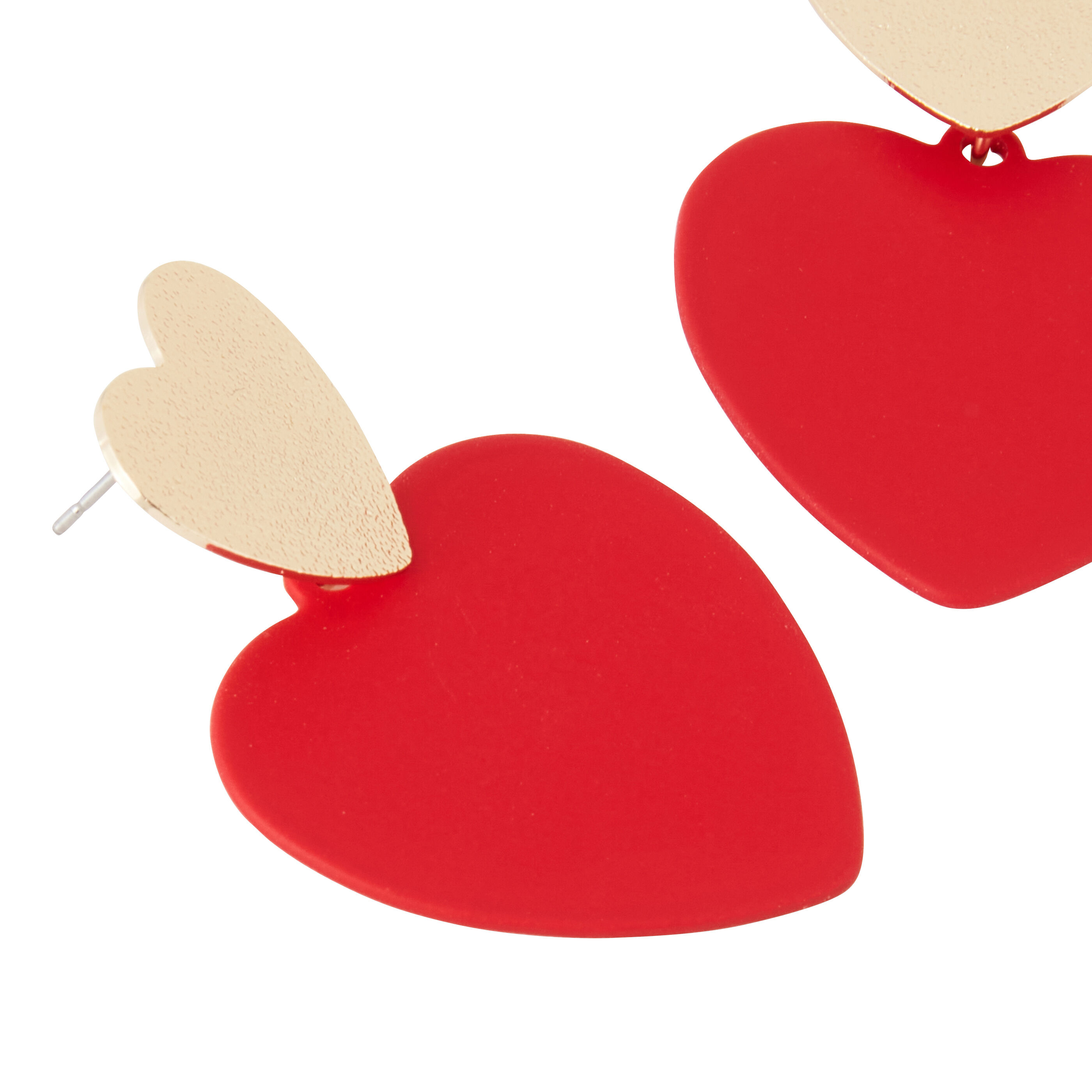 Boucles d'oreilles double c&oelig;ur femme