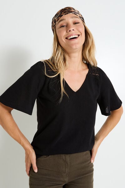 T-shirt manches volantées femme
