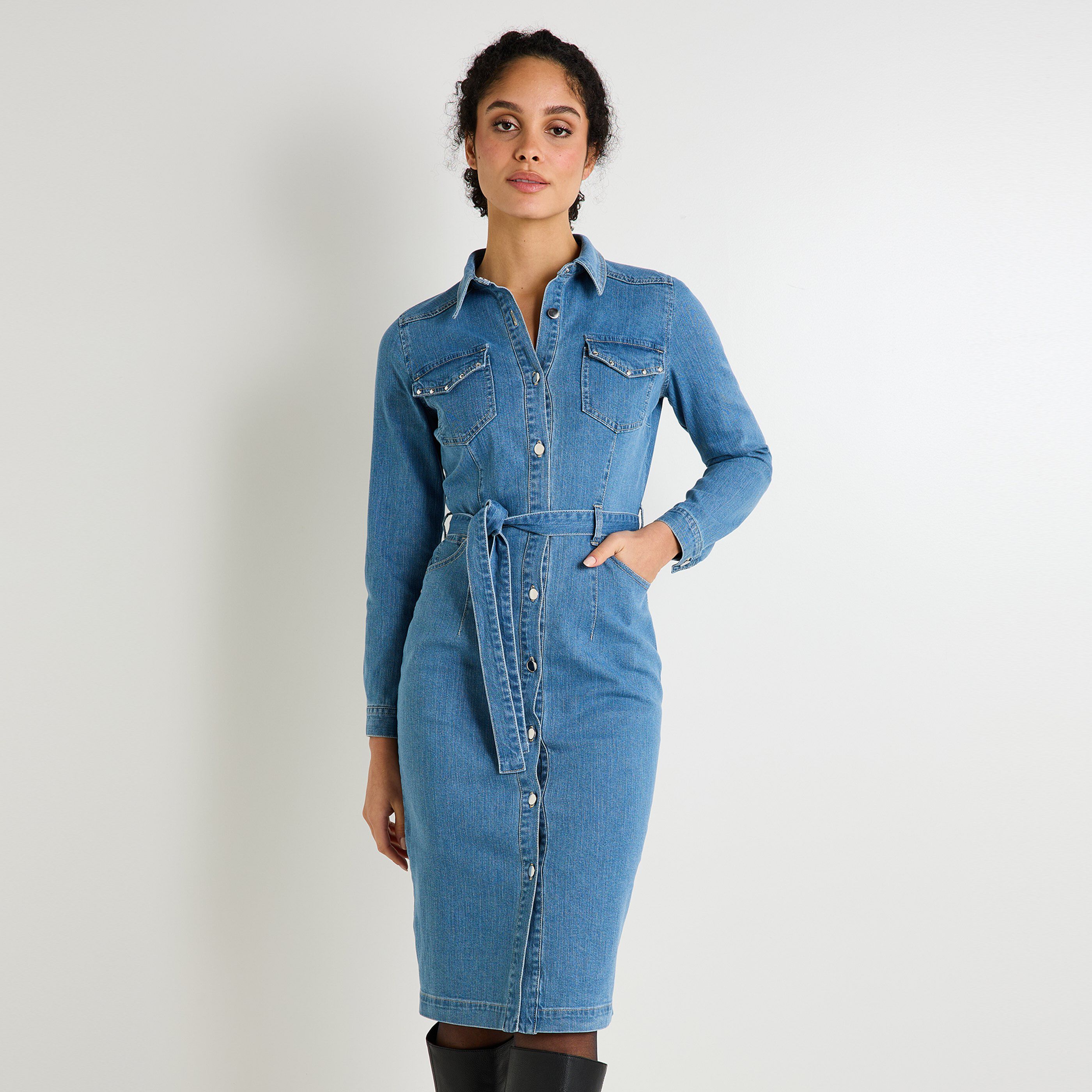 Robe en denim femme