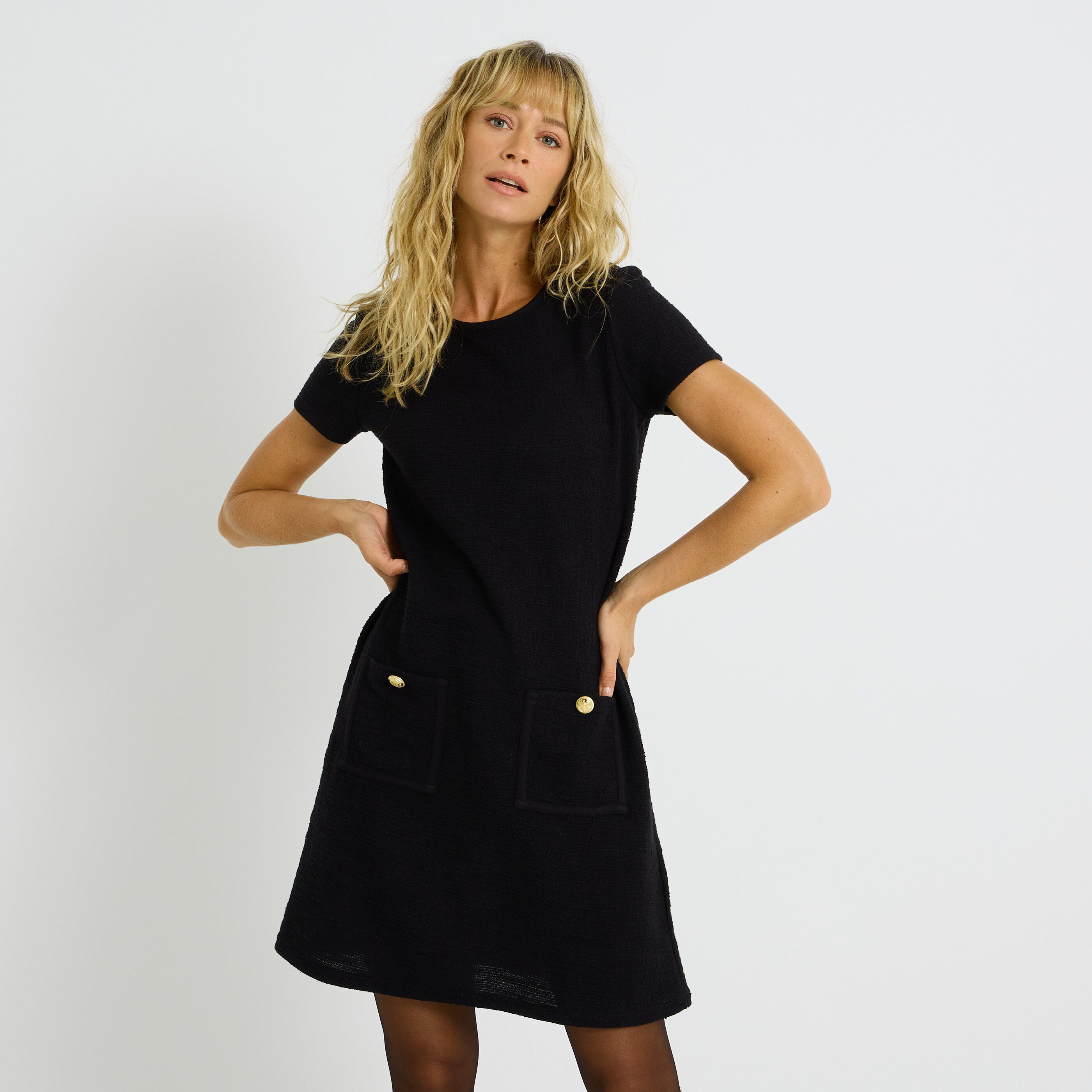 Robe en maille col rond