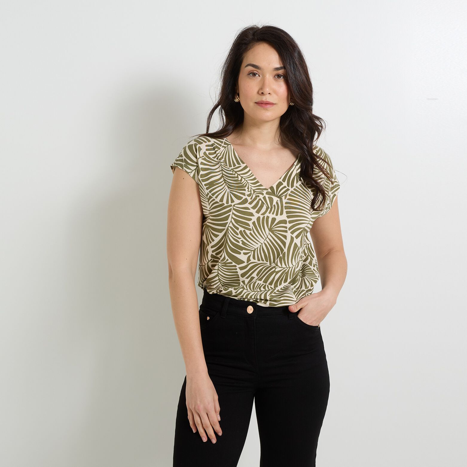T-shirt col V femme