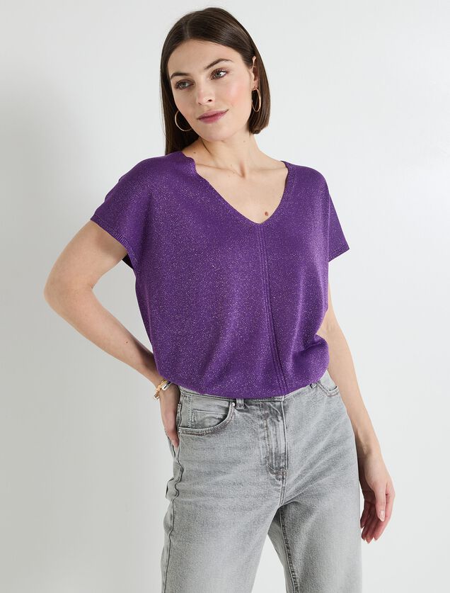 Pull manches courtes femme