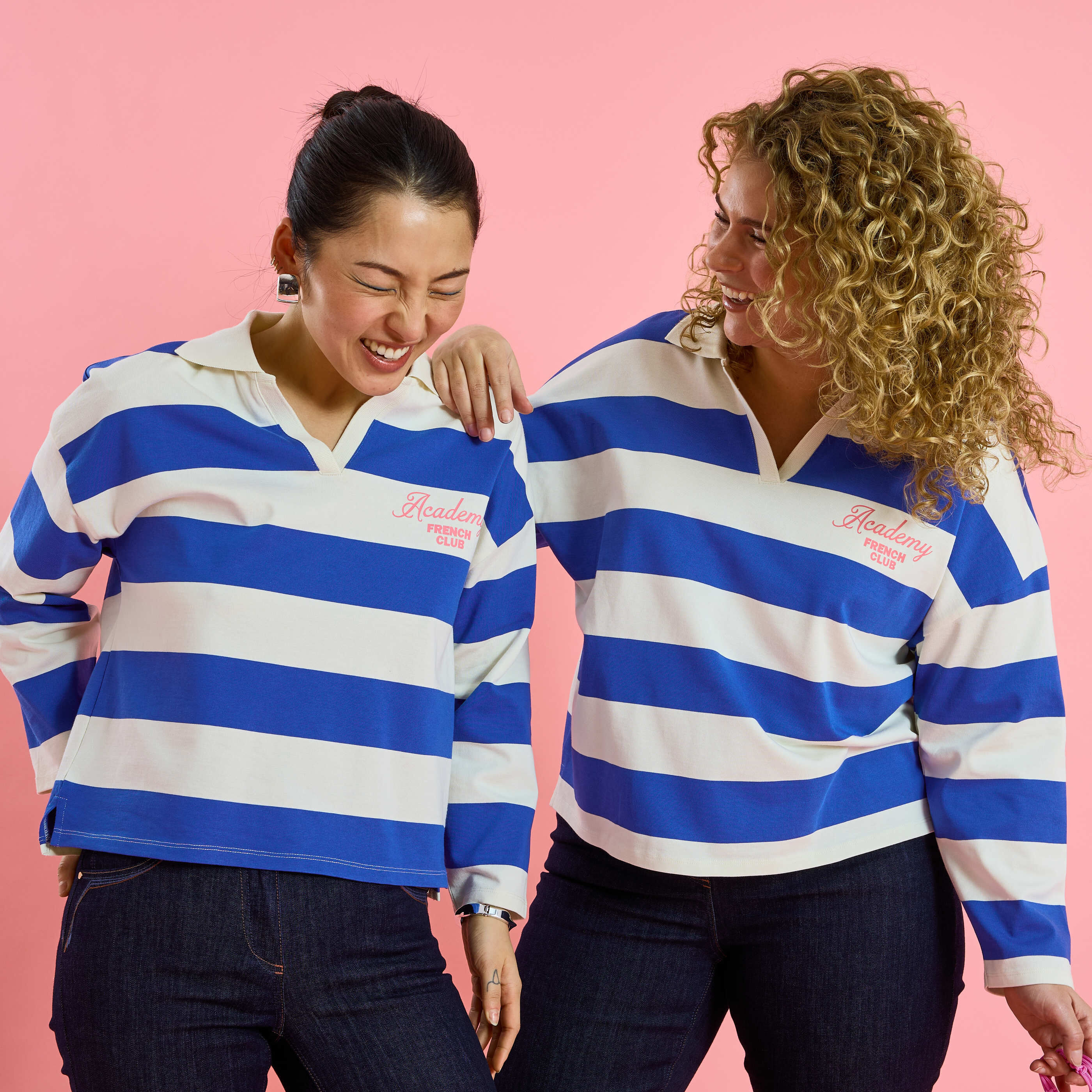 Polo manches longues &agrave; rayures femme