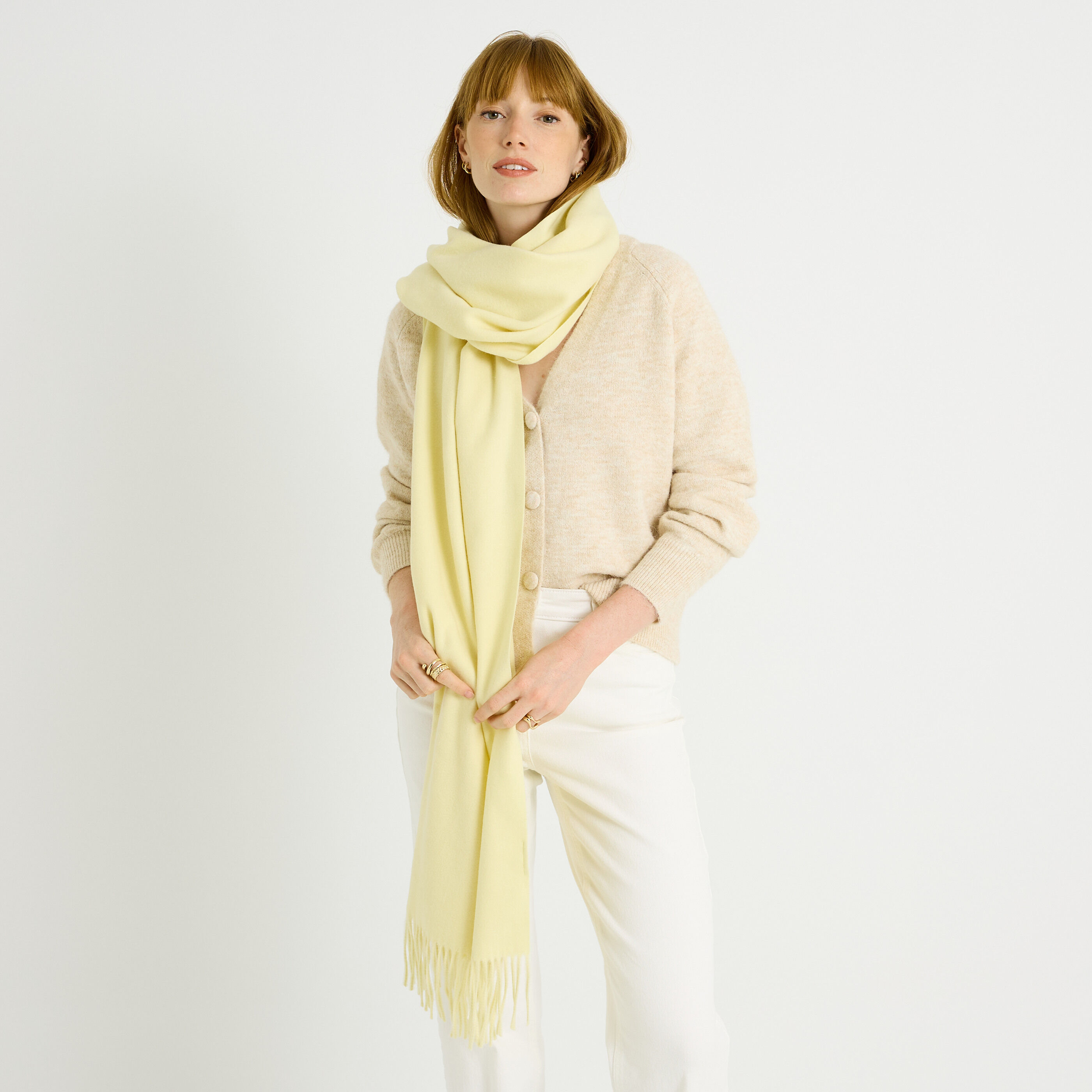 Echarpe chaude &agrave; franges femme