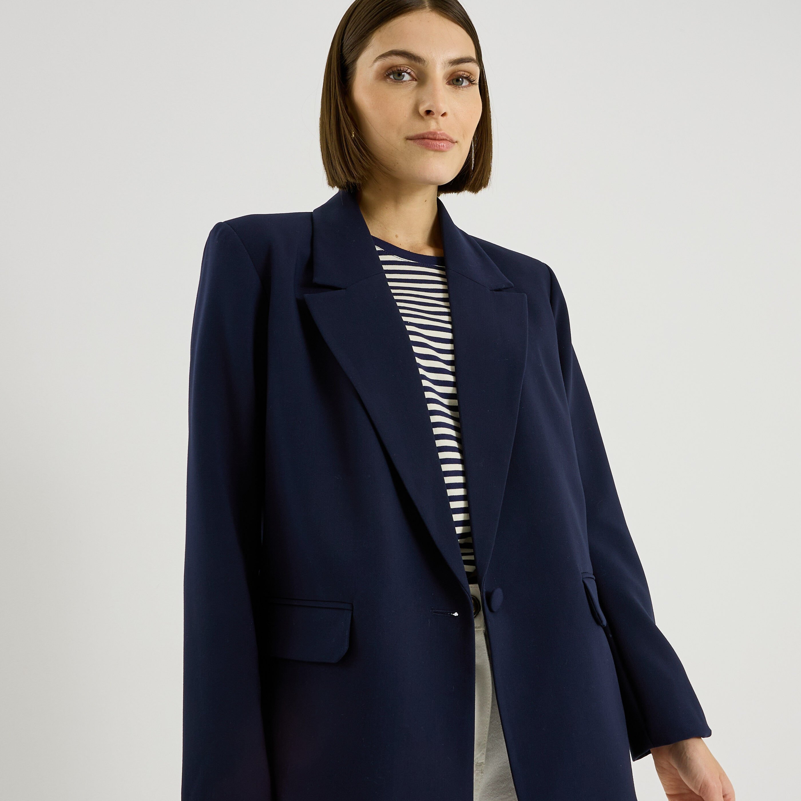 Blazer oversize uni femme