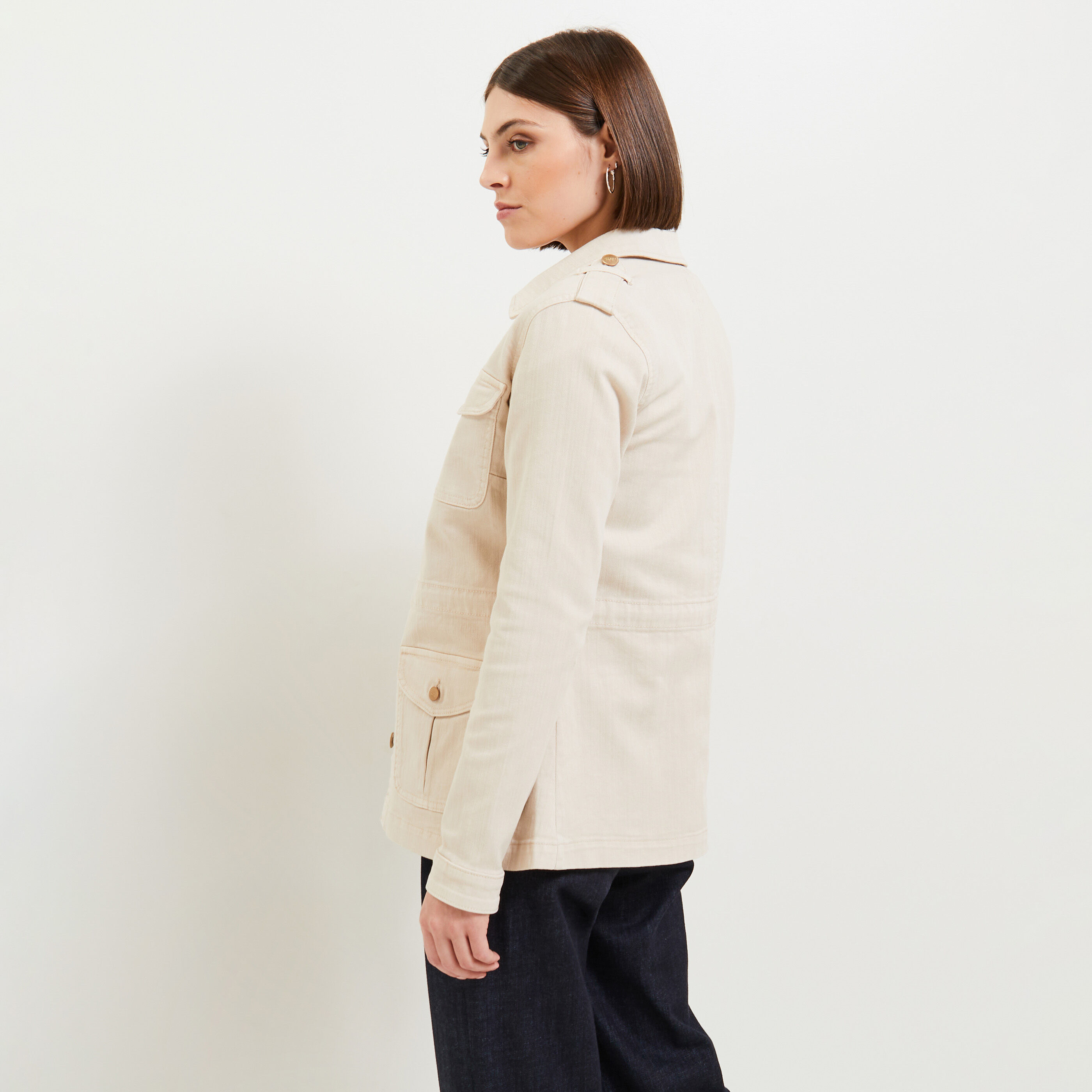 Veste saharienne denim femme