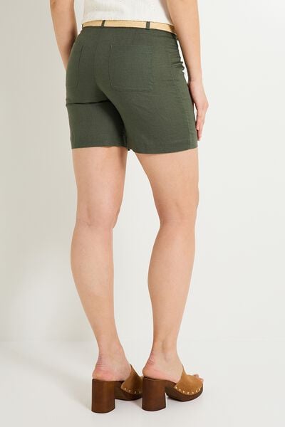 Short en lin mélangé femme