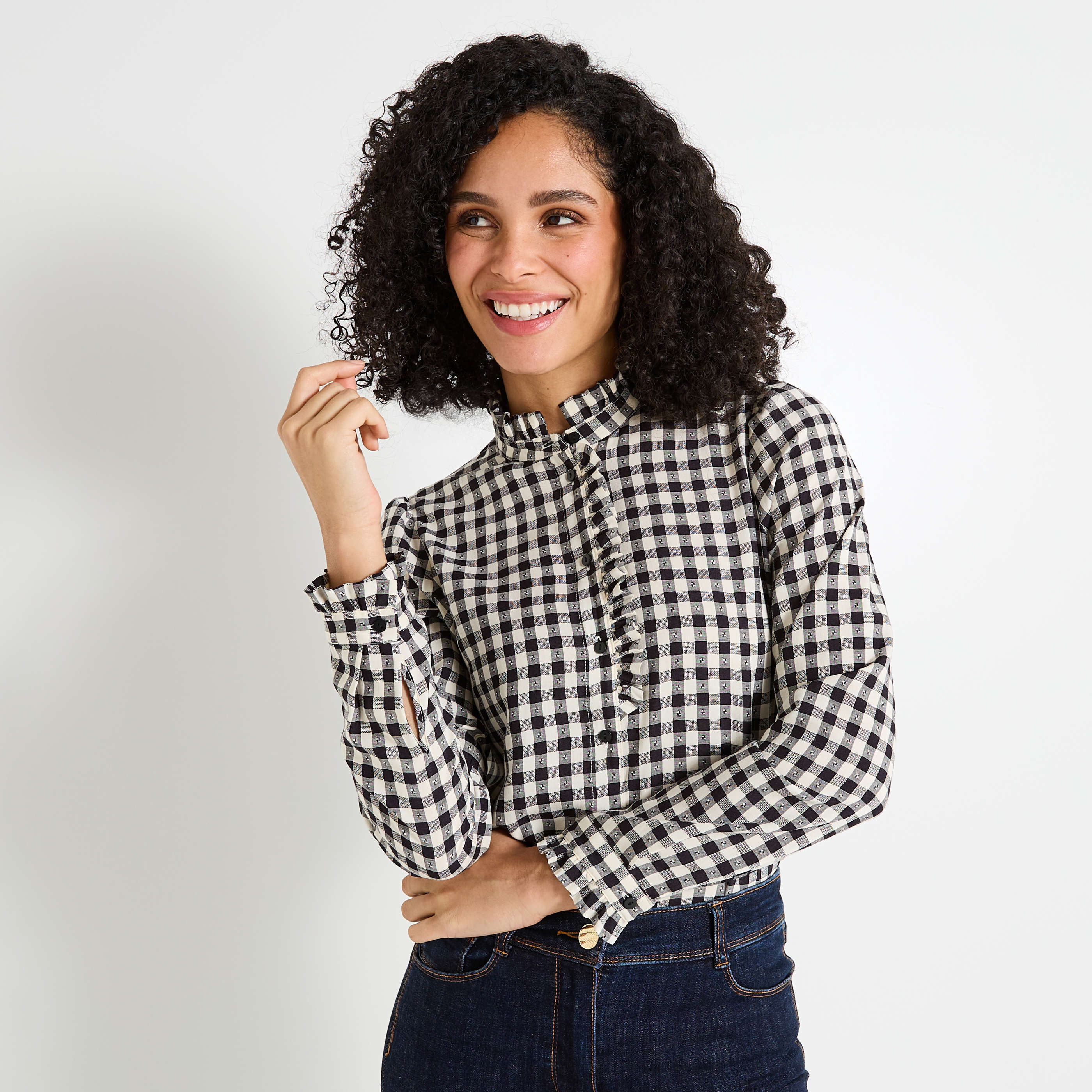 Chemise imprim&eacute; vichy femme