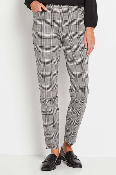 Pantalon en mailleà carreau femme