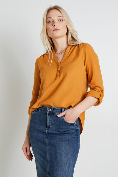 Blouse en coton et lin femme 