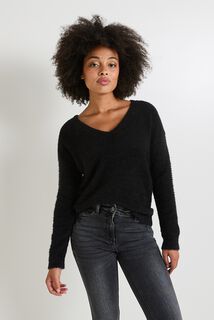Pull col V femme