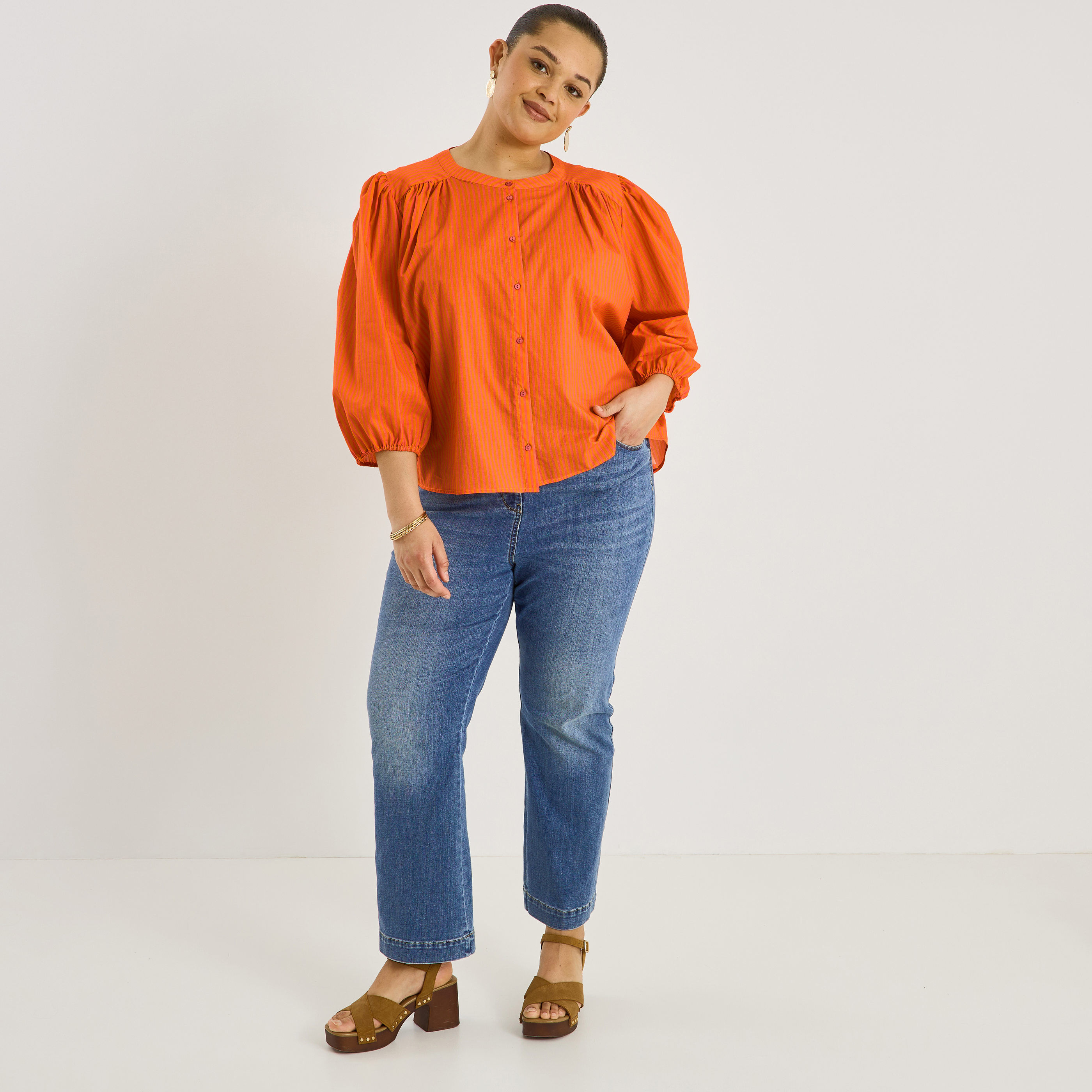 Chemise rayures verticales femme