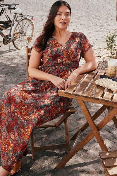 Robe longue imprimée femme