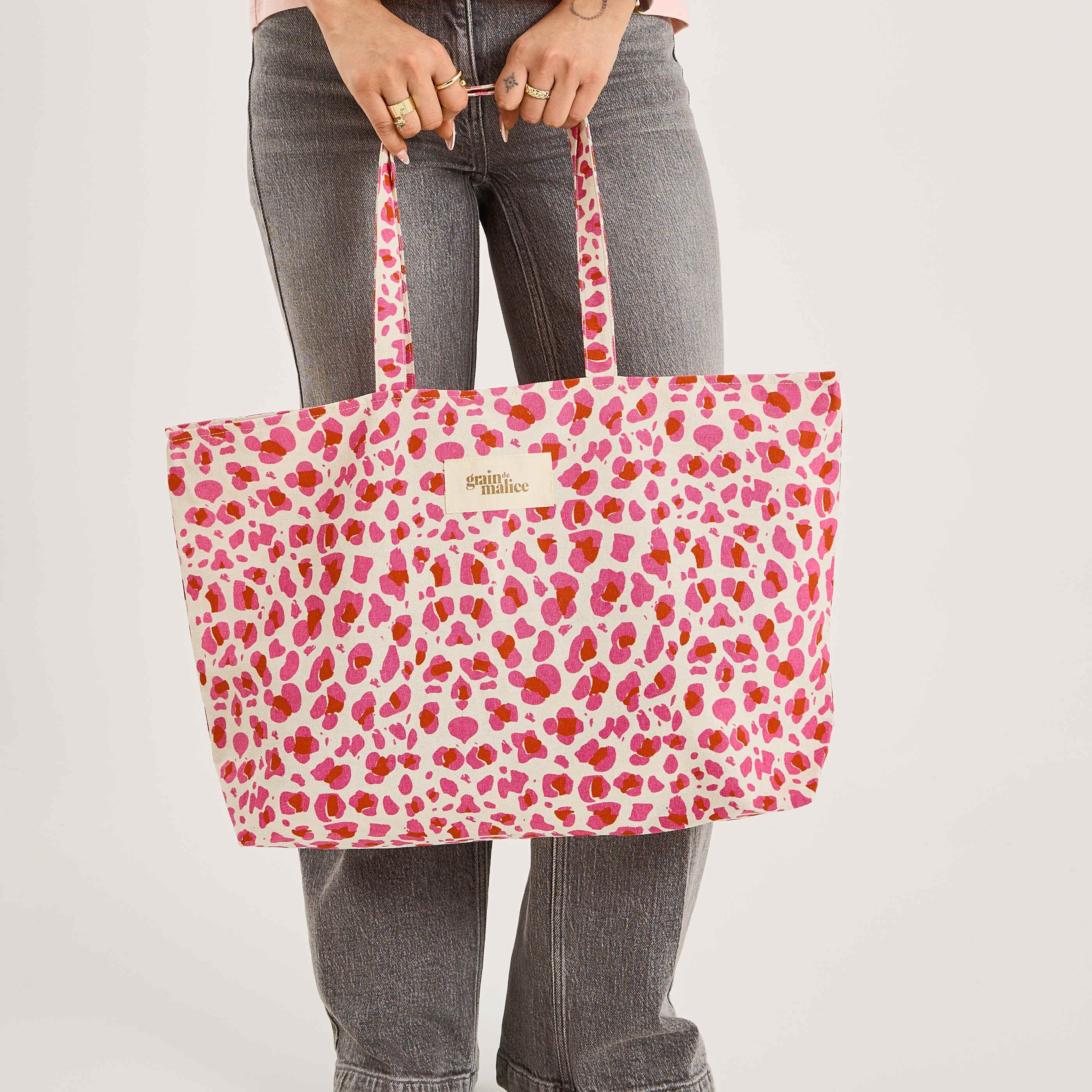 Tote bag imprim&eacute; l&eacute;opard femme
