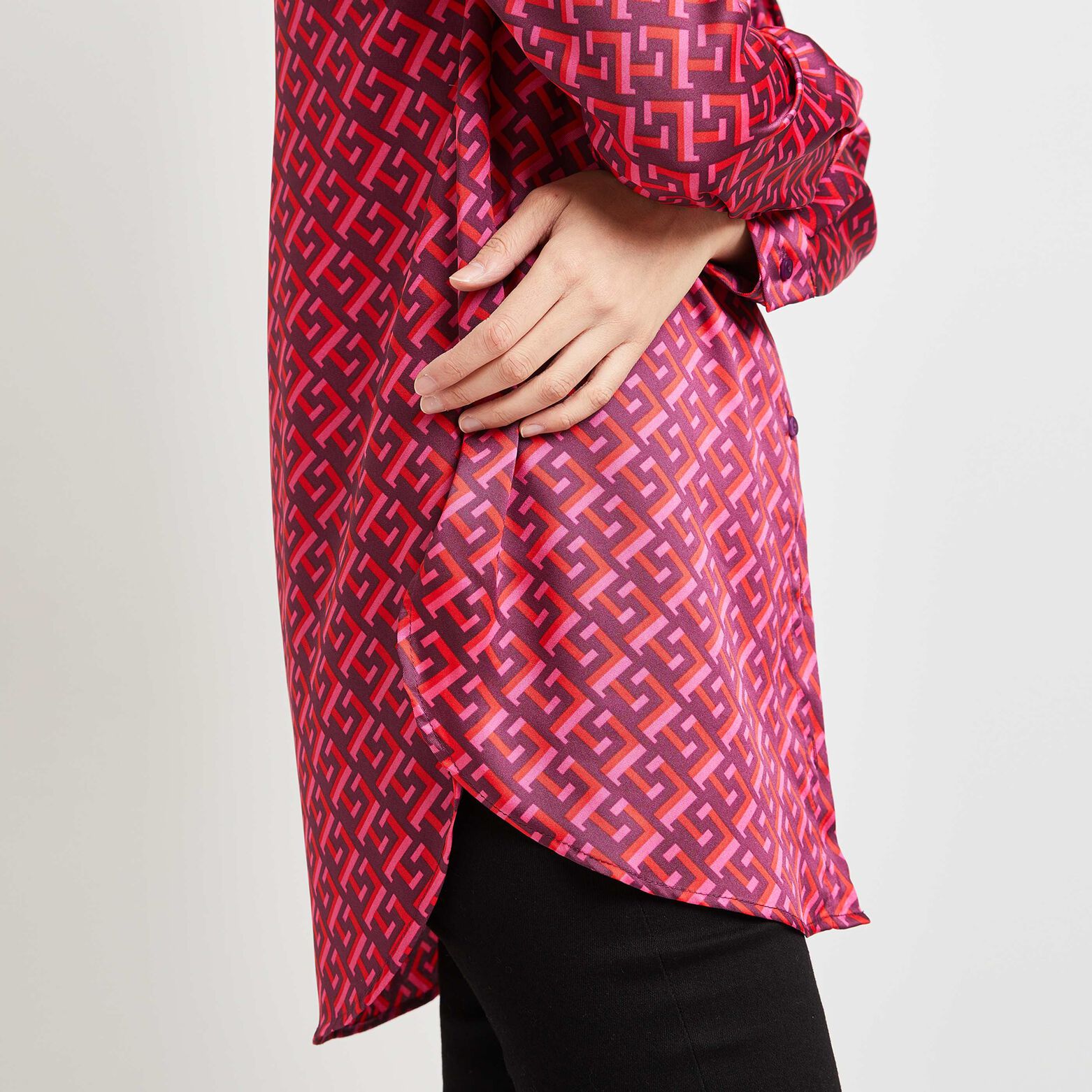 Chemise imprimée rose femme