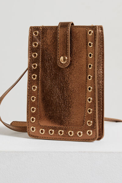 Pochette de téléphone oeillets métal