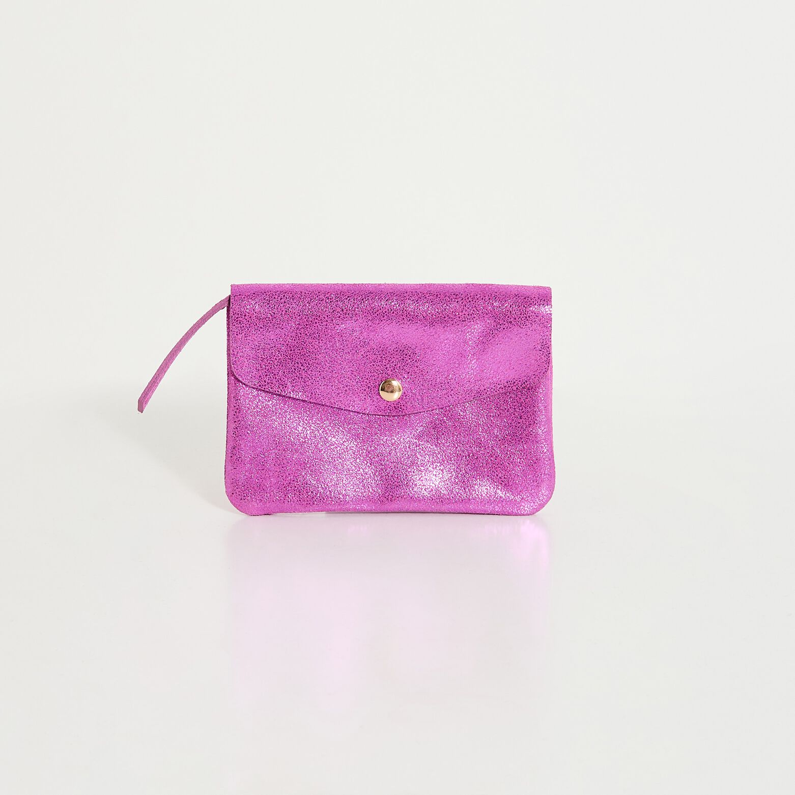 Porte-monnaie en croûte de cuir femme