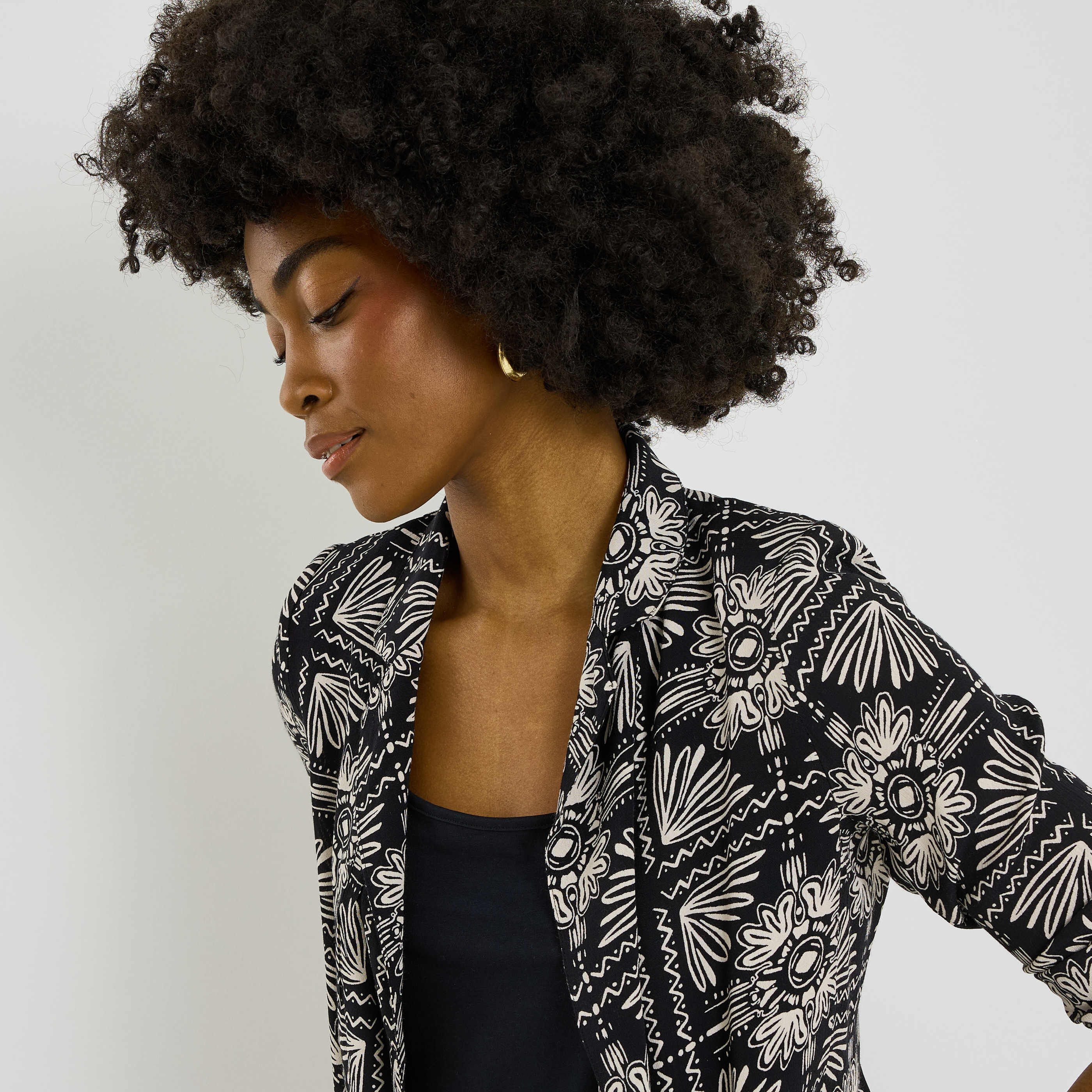 Veste blazer imprim&eacute; femme