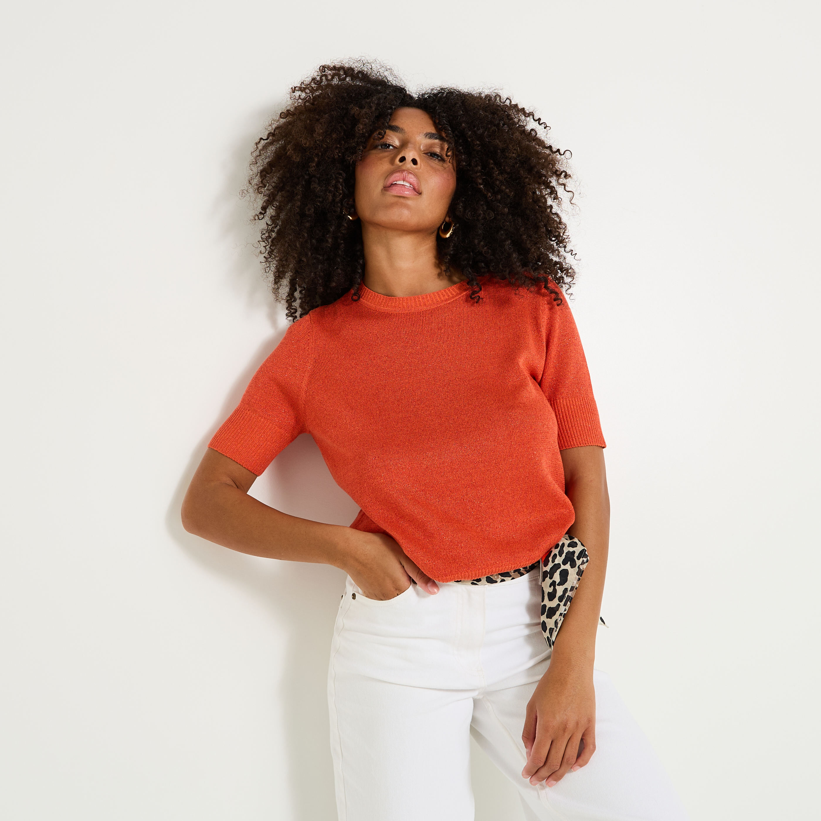 Pull manches courtes femme