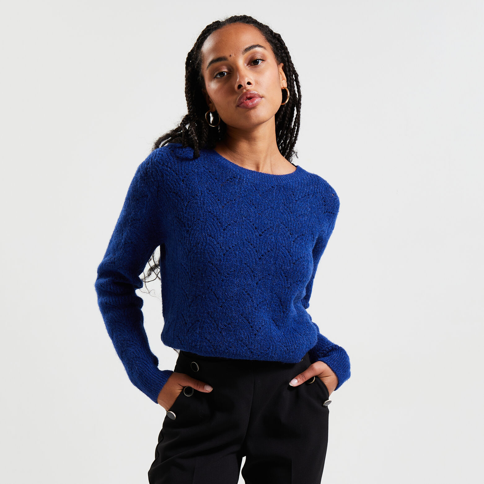 Pull maille fantaisie femme