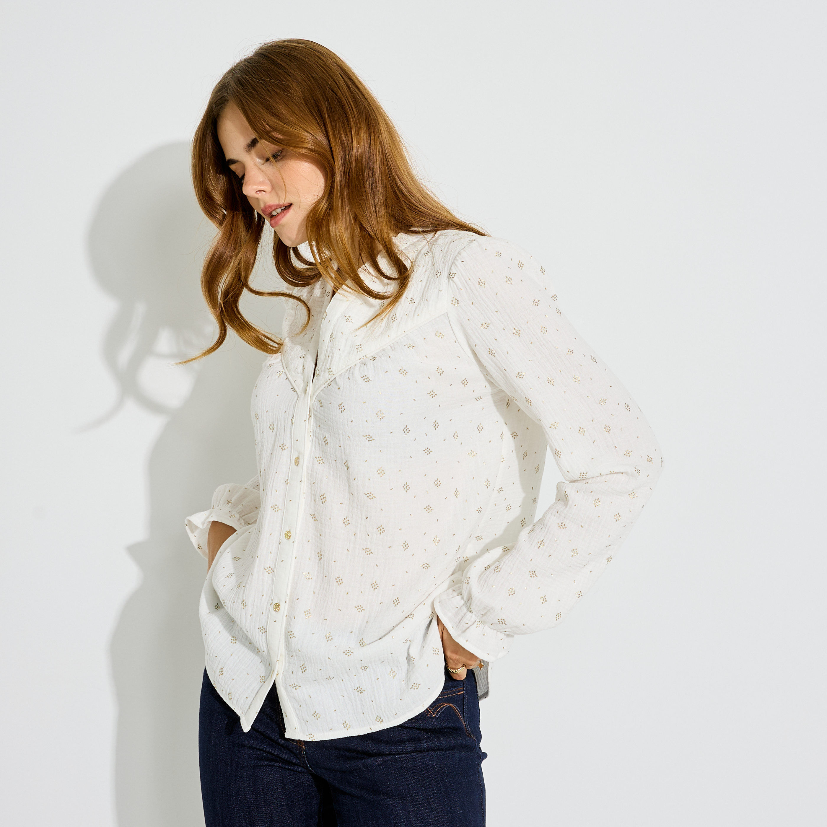 Chemise imprim&eacute;e femme