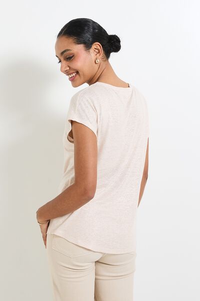 T-shirt en lin mélangé femme