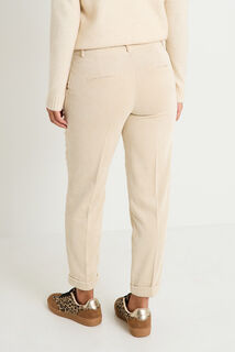 Pantalon en velours à revers femme