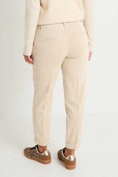 Pantalon en velours à revers femme